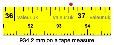 934.2 millimeters on a tape measure