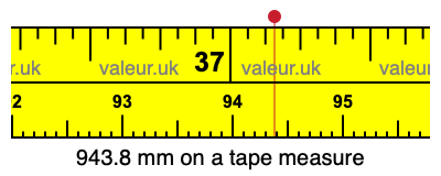 943.8 millimeters on a tape measure