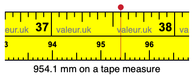 954.1 millimeters on a tape measure