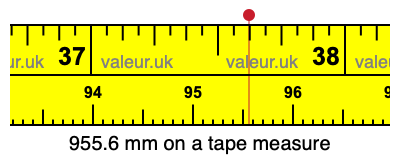 955.6 millimeters on a tape measure
