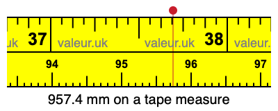 957.4 millimeters on a tape measure
