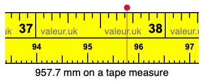 957.7 millimeters on a tape measure