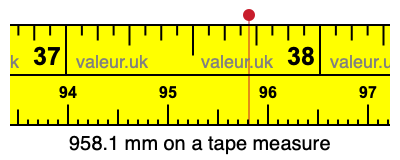 958.1 millimeters on a tape measure