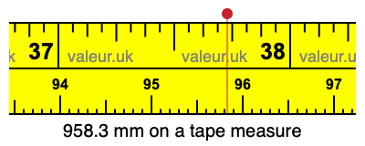 958.3 millimeters on a tape measure