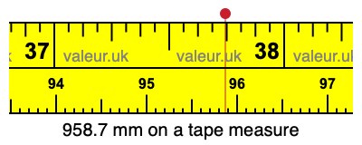 958.7 millimeters on a tape measure