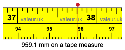 959.1 millimeters on a tape measure