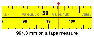 994.3 millimeters on a tape measure