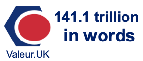 141.1 trillion in words 141.1 trillion in words