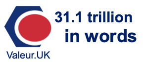 31.1 trillion in words 31.1 trillion in words