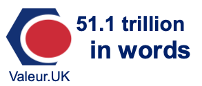 51.1 trillion in words 51.1 trillion in words